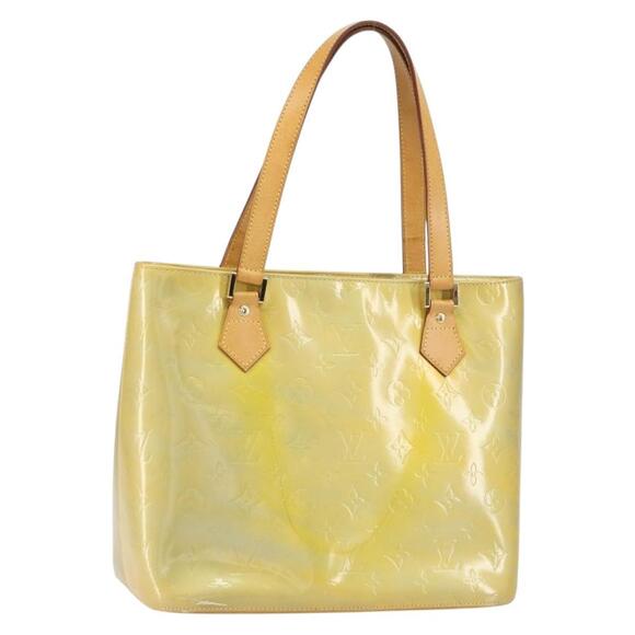 LOUIS VUITTON Monogram Vernis Houston Hand Bag Gris M91053 LV Auth 159249